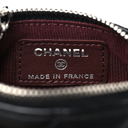 Chanel Lambskin Quilted Key Holder Case Black 6 of 9