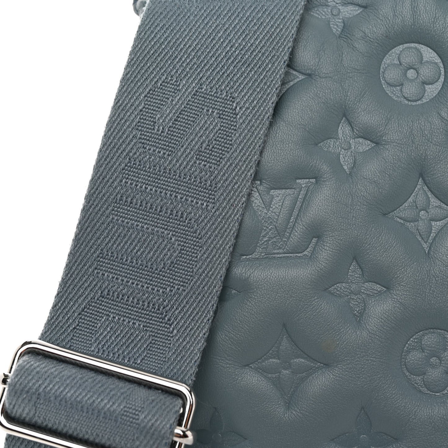 Lambskin Embossed Monogram Coussin PM Blue Glacier