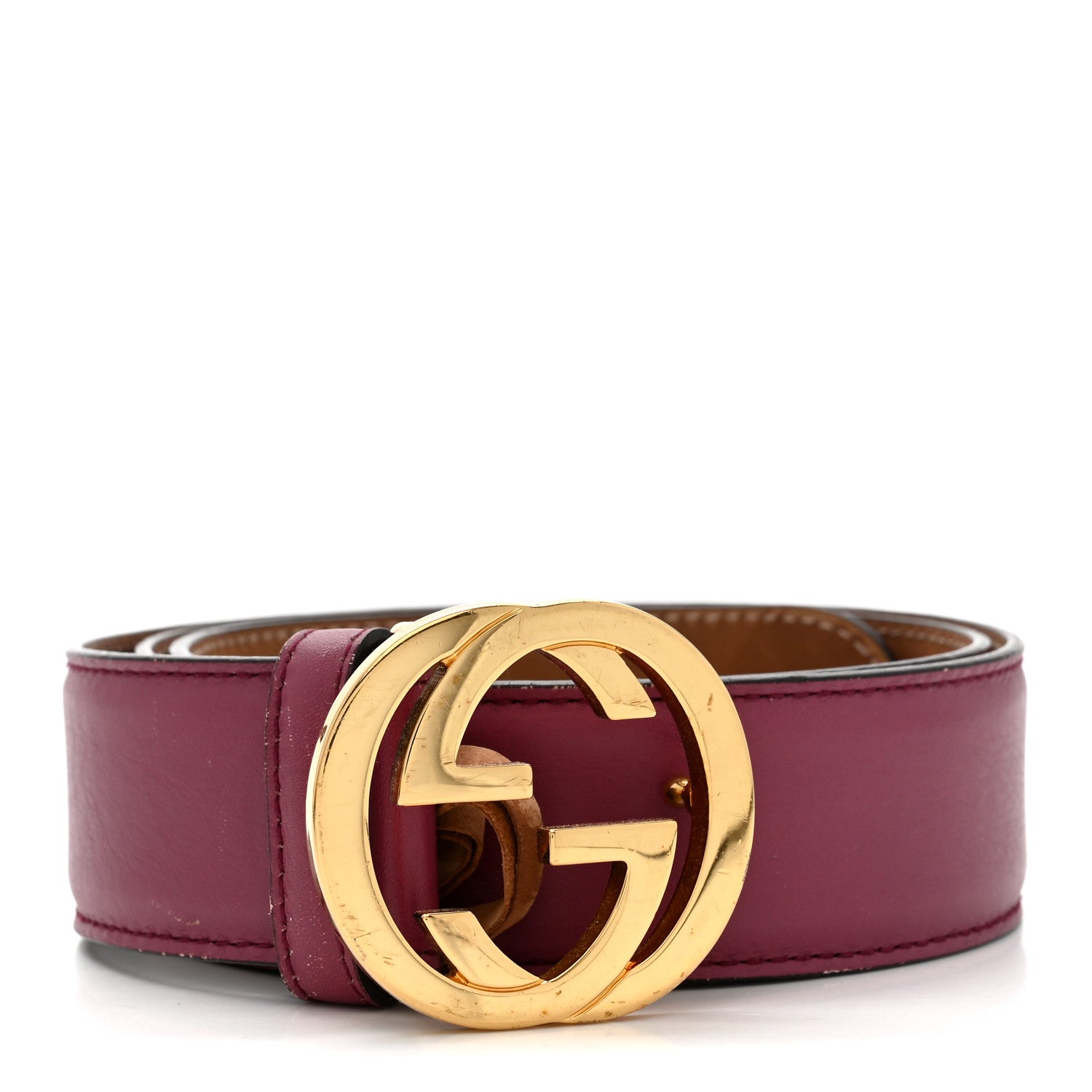 Gucci Moon Calfskin Interlocking G 37mm Belt 80 32 Glossy Pink 1 of 8