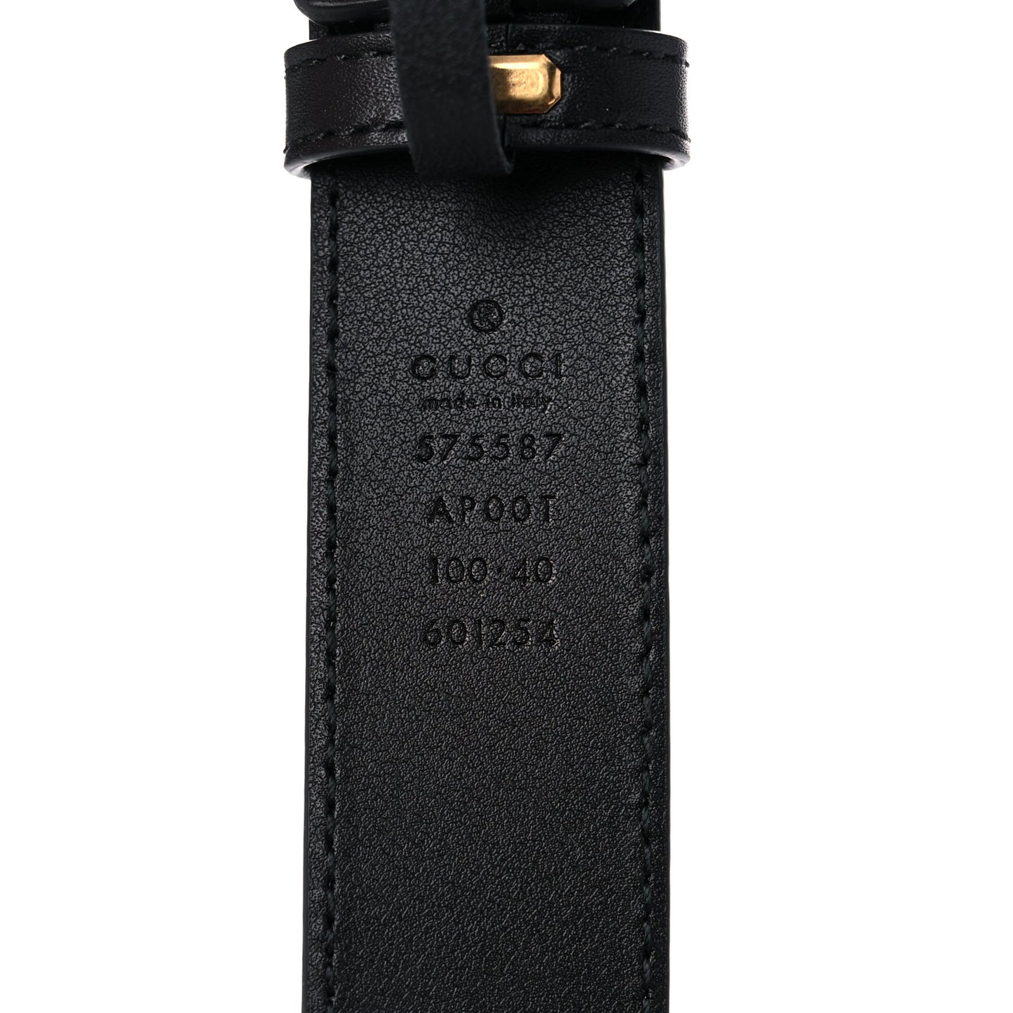Calfskin Framed Double G Belt 100 40 Black