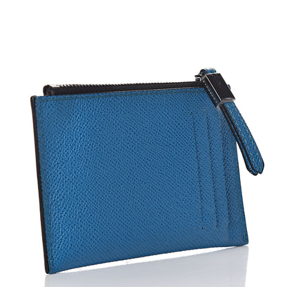 Burberry Grainy Calfskin Zip Card Case Blue 3 of 7
