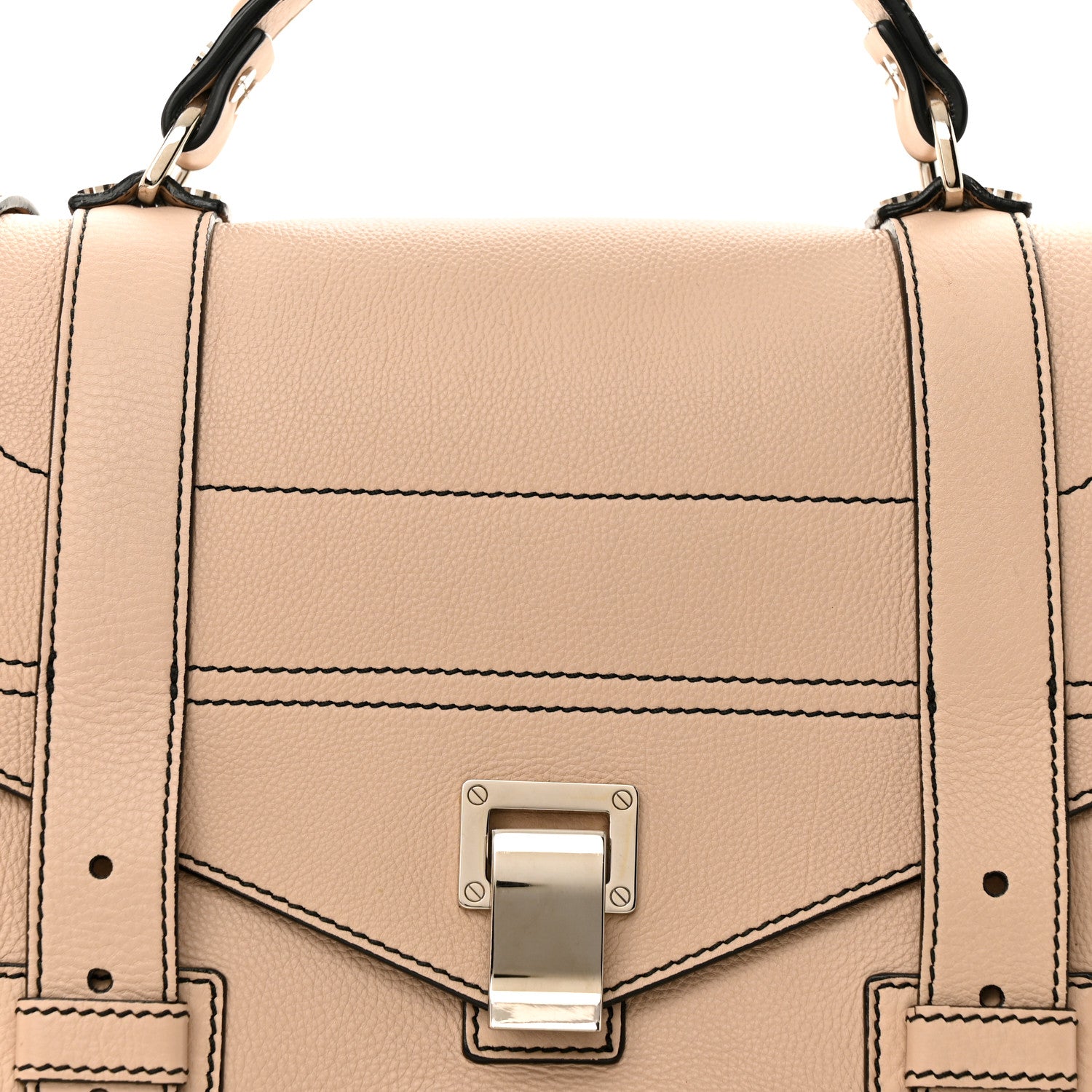 Proenza Schouler Grained Calfskin Medium Contrast Stitch PS1 Satchel Sand 8 of 12