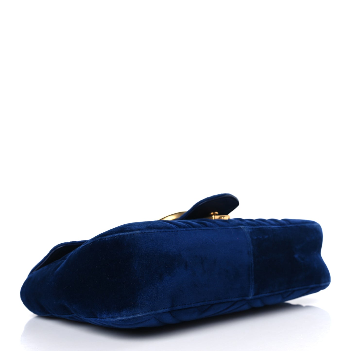 Velvet Matelasse Medium GG Marmont Shoulder Bag Cobalt Blue
