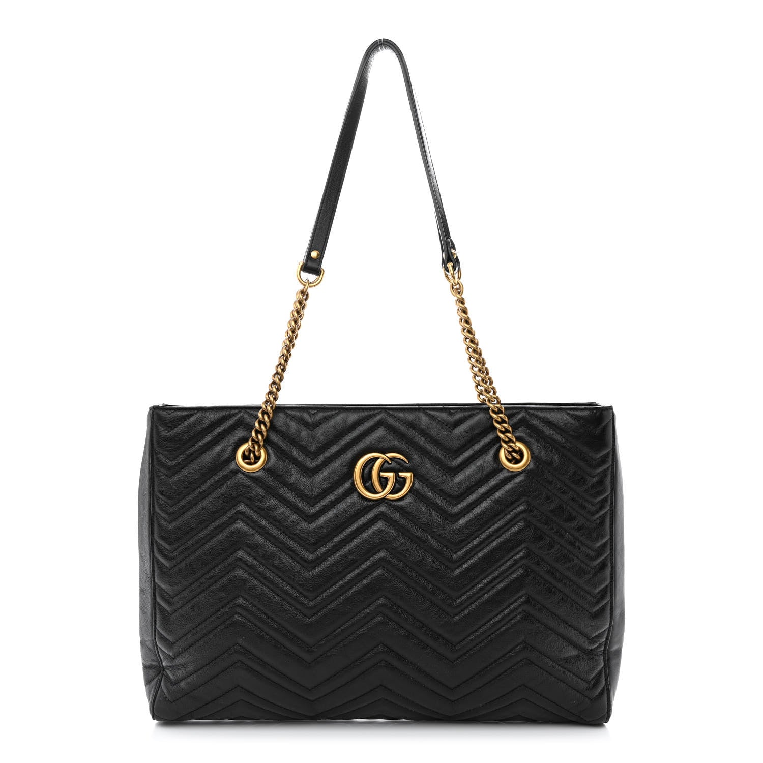 Gucci Vintage Calfskin Matelasse Medium GG Marmont Slim Tote Black 1 of 14