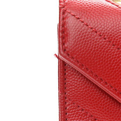 Saint Laurent Grain De Poudre Matelasse Chevron Large Monogram Satchel Lipstick Red 11 of 12
