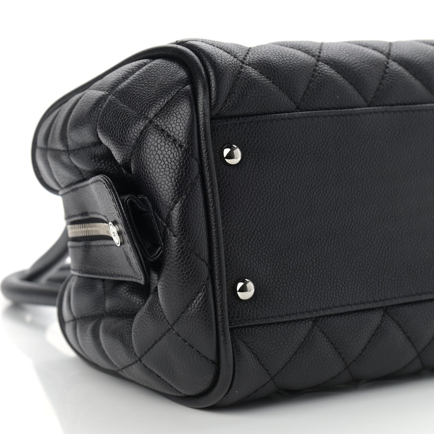 Caviar Quilted Timeless Bowler Black