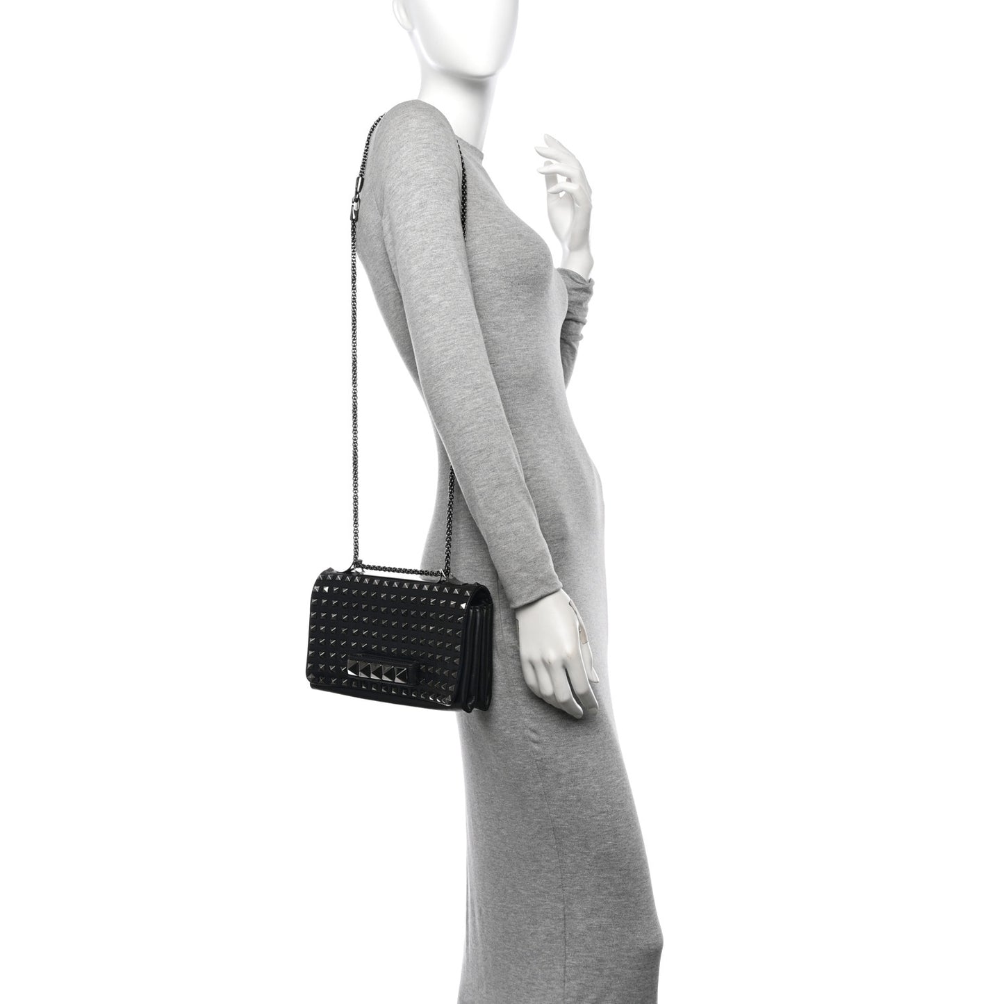 Vitello Rockstud All Over Va Va Voom Flap Bag Black