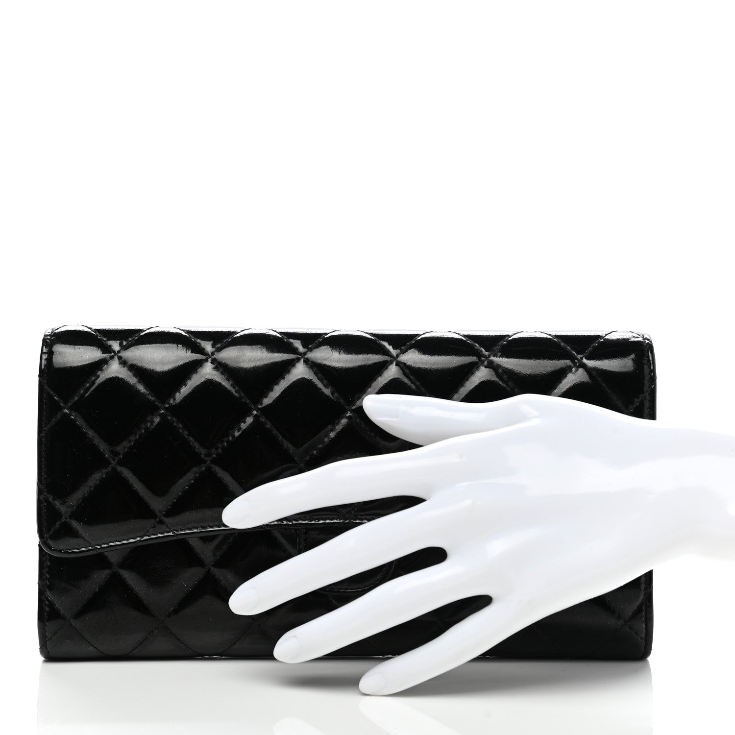 Chanel Patent Quilted Travel Wallet Black 3 of 14
