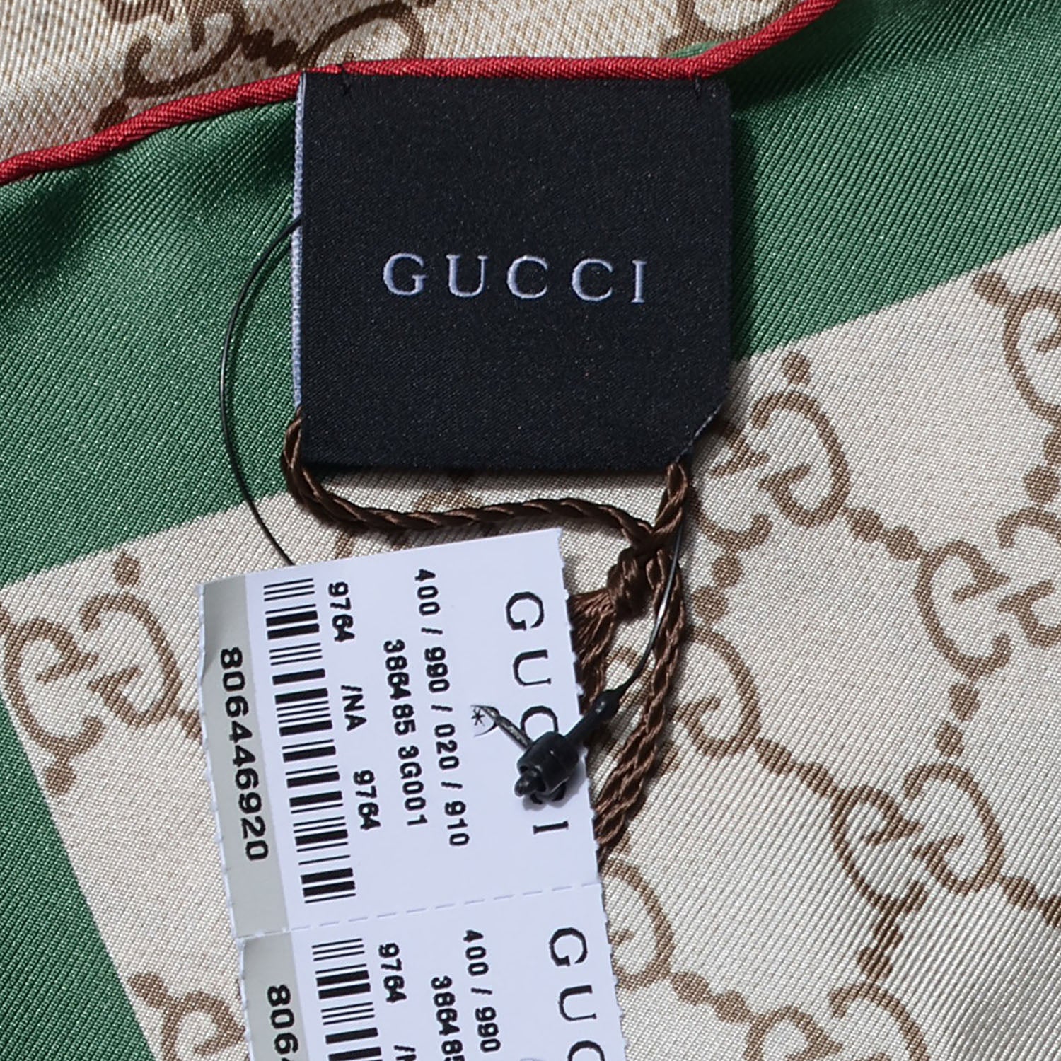 Gucci Silk Monogram Web Square Scarf Brown 4 of 5