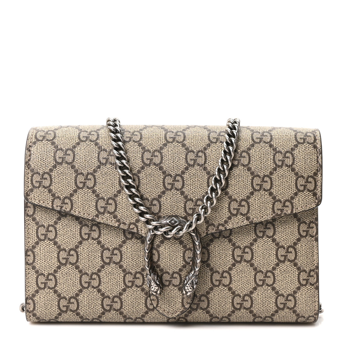 Gucci GG Supreme Monogram Mini Dionysus Chain Wallet Beige Taupe 1 of 10