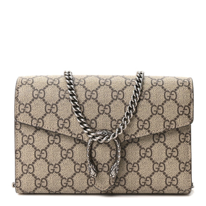 Gucci GG Supreme Monogram Mini Dionysus Chain Wallet Beige Taupe 1 of 10