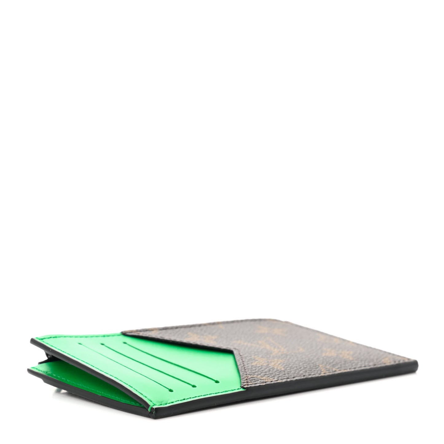 Monogram Calfskin Coin Card Holder Minty Green