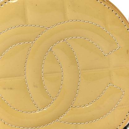 Chanel Patent Quilted CC Chocolate Bar Round Shoulder Bag Yellow 8 of 12