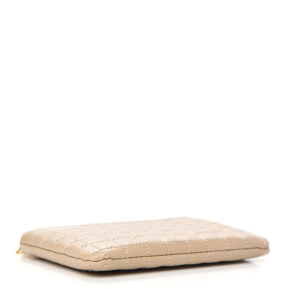 Celine Calfskin Quilted C Charm Coin Card Pouch Nude 4 of 6