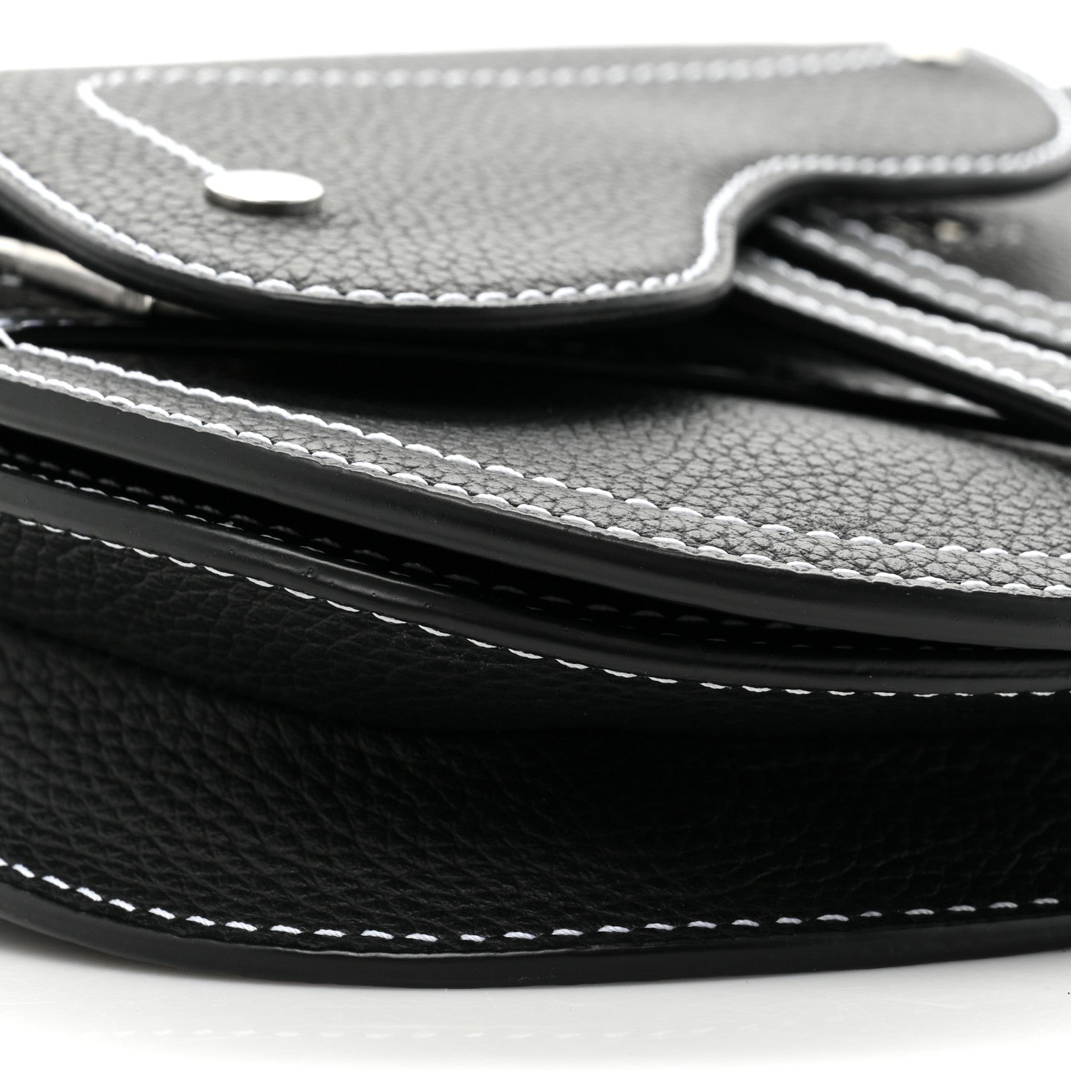Christian Dior X KAWS Grained Calfskin Saddle Pouch Black 8 of 8