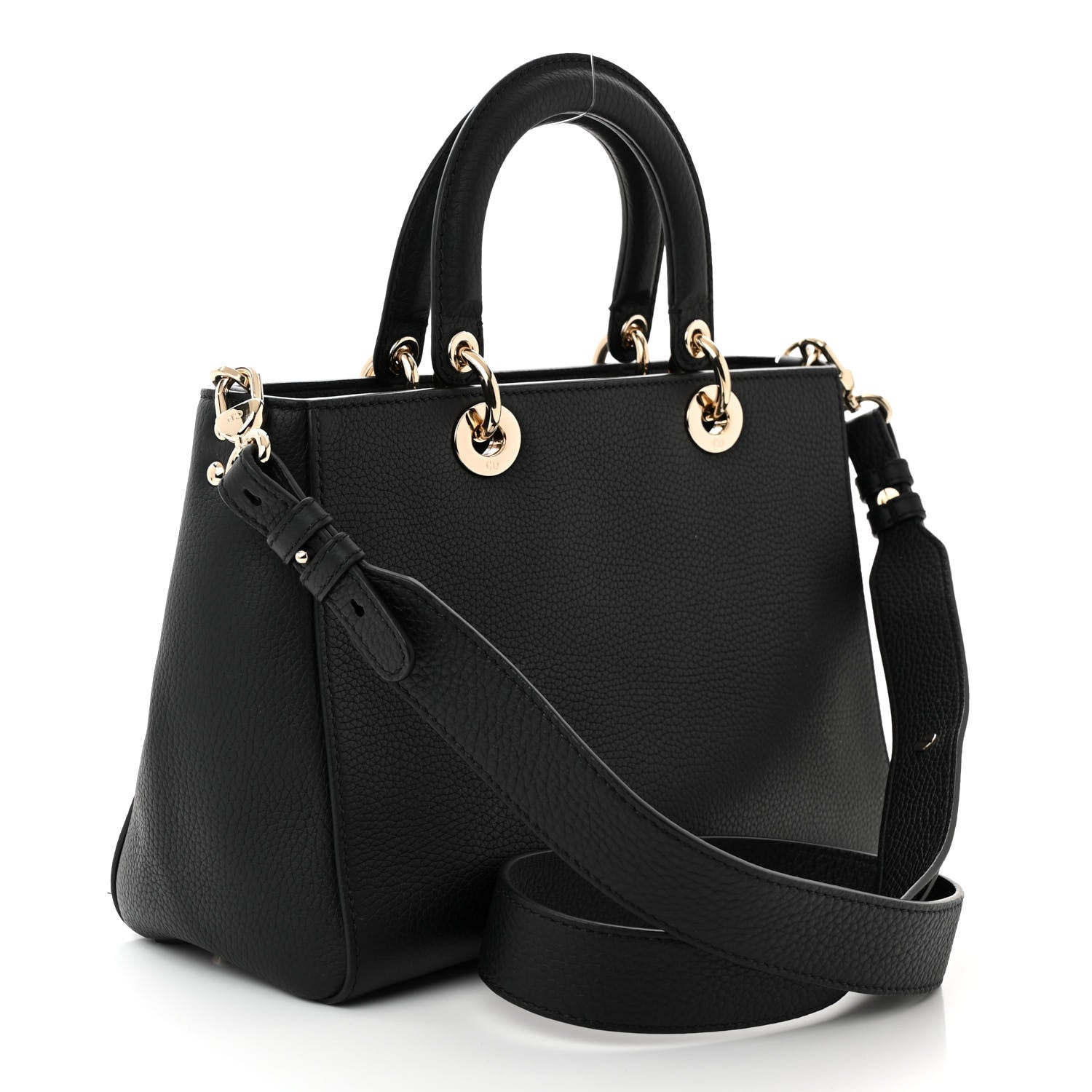 Christian Dior Bullcalf Medium Lady D-Sire Tote Black 3 of 10
