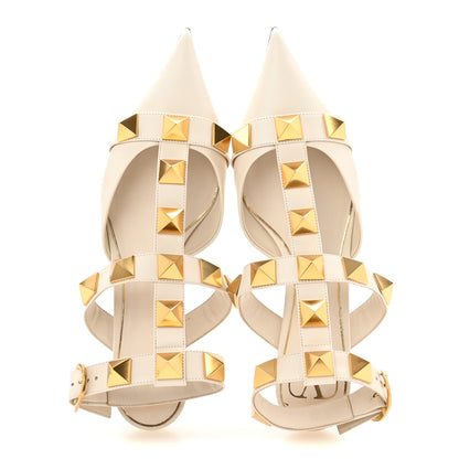 Valentino Garavani Calfskin Roman Stud Ankle Strap 40mm Pumps 40 White 2 of 9