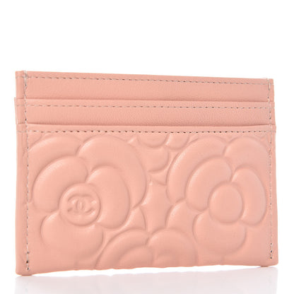 Chanel Goatskin Camellia Embossed Card Holder Light Pink 3 of 8