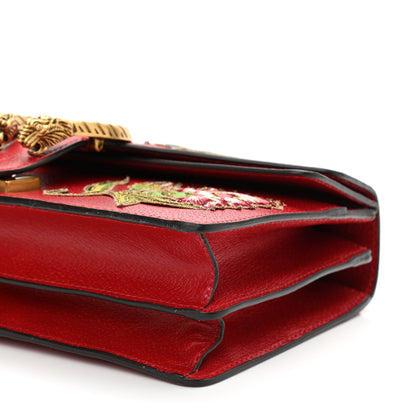 Gucci Calfskin Web Floral Embroidered Small Dionysus Shoulder Bag Hibiscus Red 10 of 11