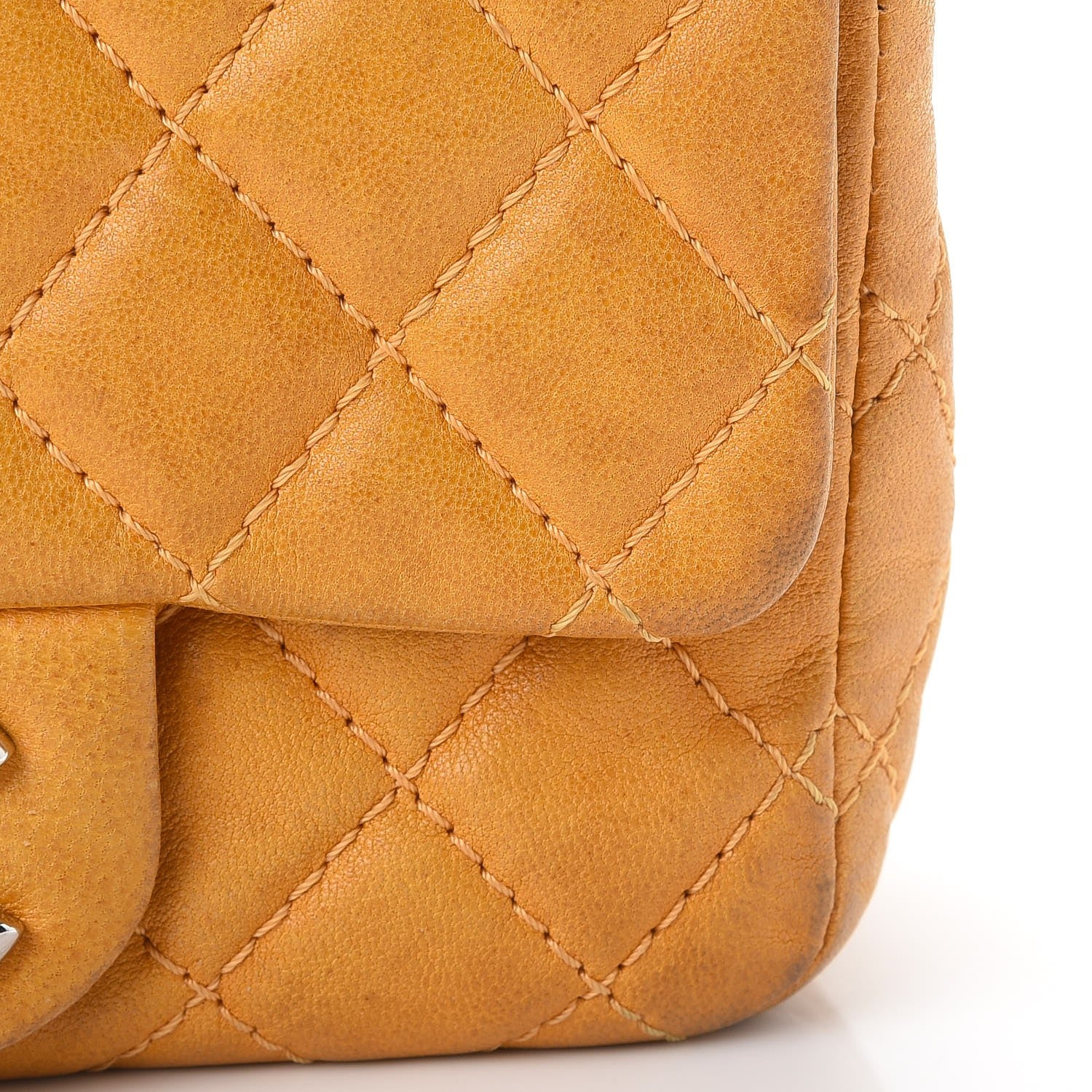 Chanel Glazed Lambskin Quilted Mini Bijoux Chain Square Flap Mango 9 of 18