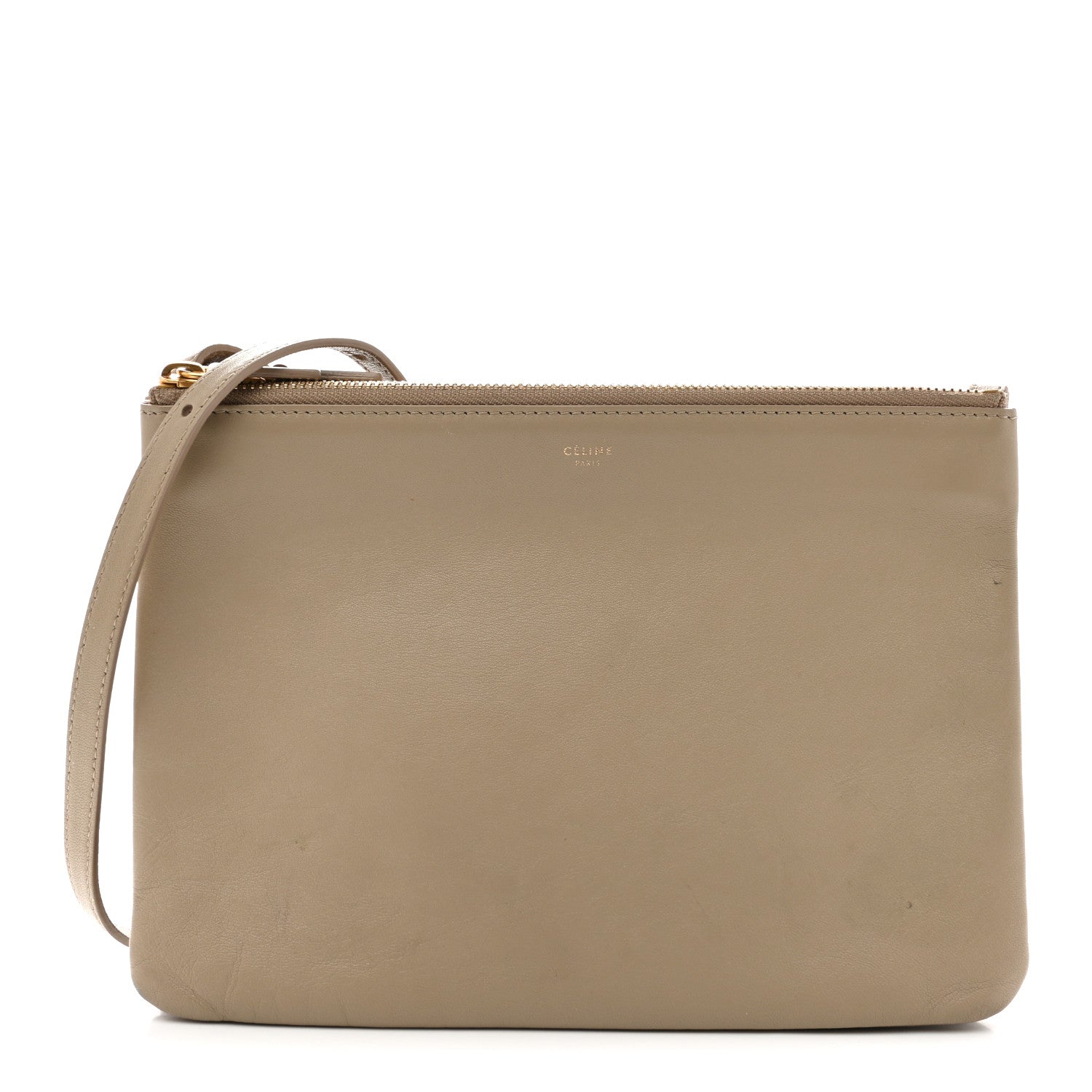 Celine Liege Calfskin Large Trio Crossbody Bag Taupe 1 of 13