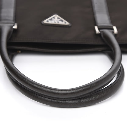 Prada Tessuto Nylon Saffiano Tote Brown 10 of 13