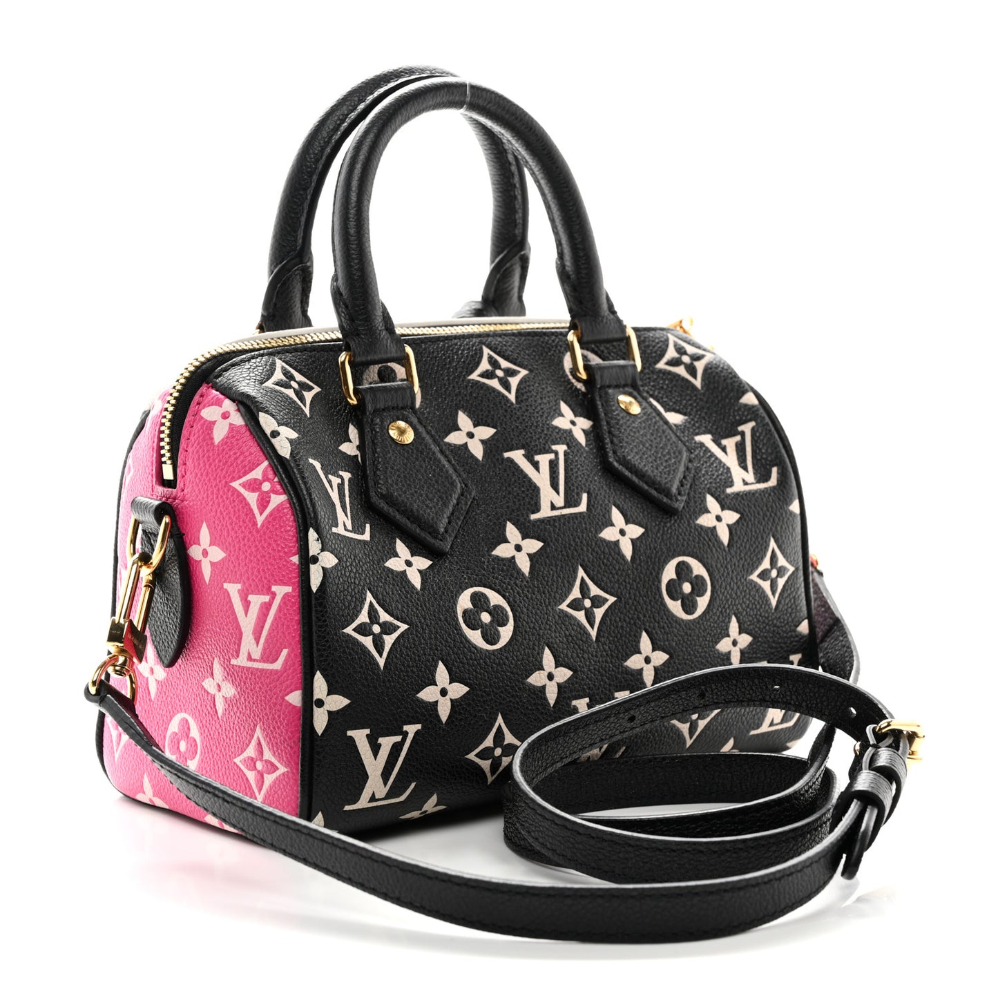 Empreinte Monogram Spring in the City Speedy Bandouliere 20 Black White Pink