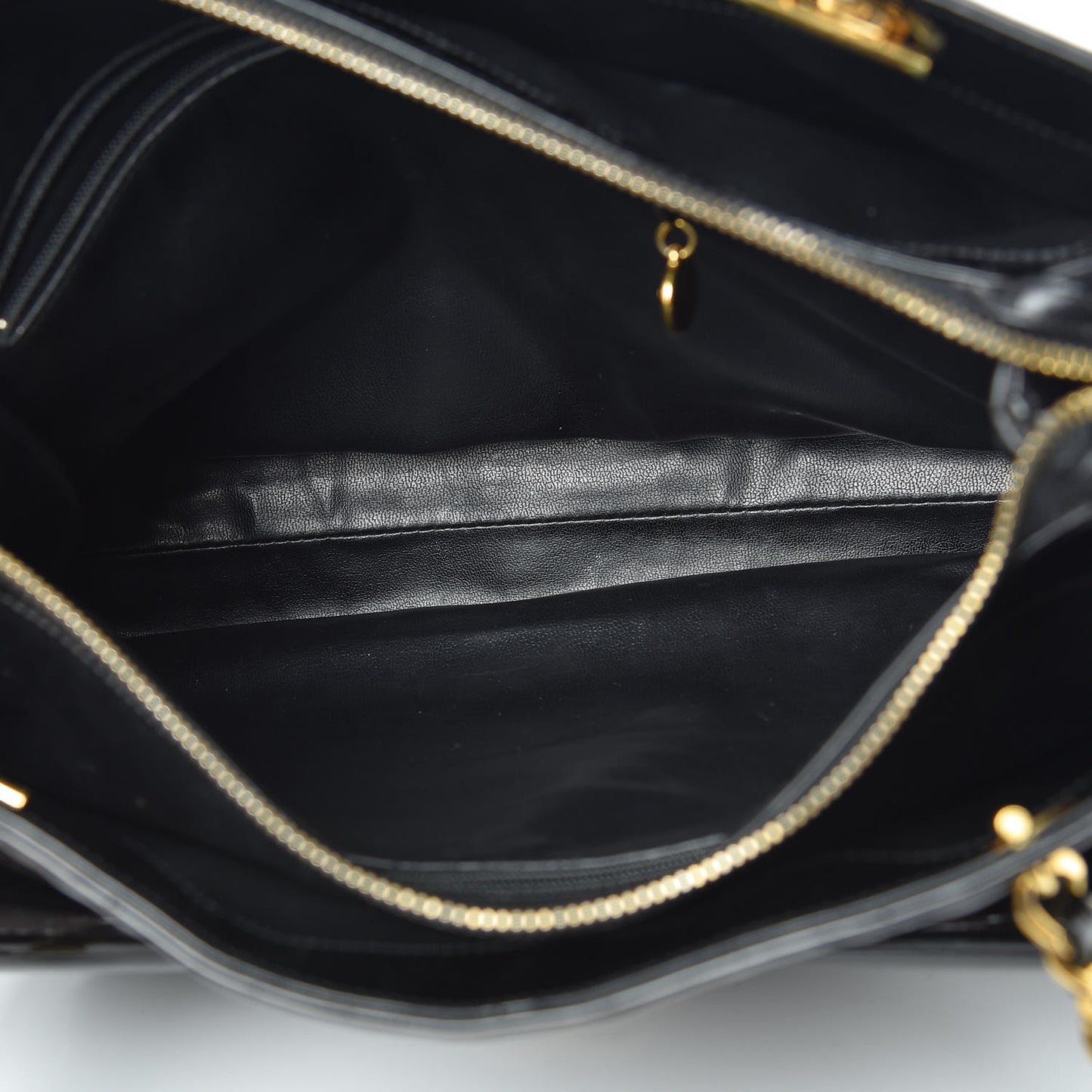 Patent Flap Shoulder Bag Black