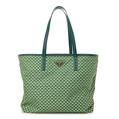 Prada Re-Nylon Saffiano Triangolo Symbole Shopping Tote Green 1 of 10