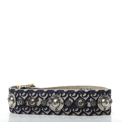 Christian Dior Oblique Studded Shoulder Strap Blue 2 of 3