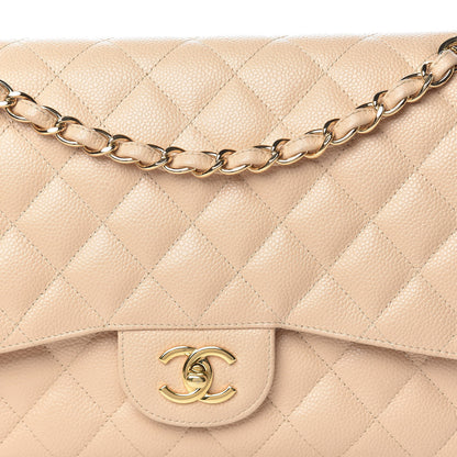 Chanel Caviar Quilted Jumbo Double Flap Beige Clair 15 of 16
