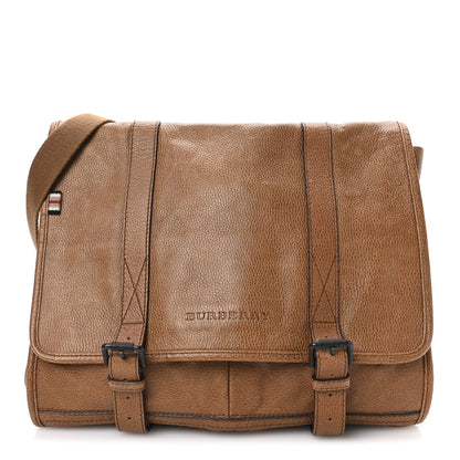 Burberry Calfskin Messenger Bag Tan 1 of 11