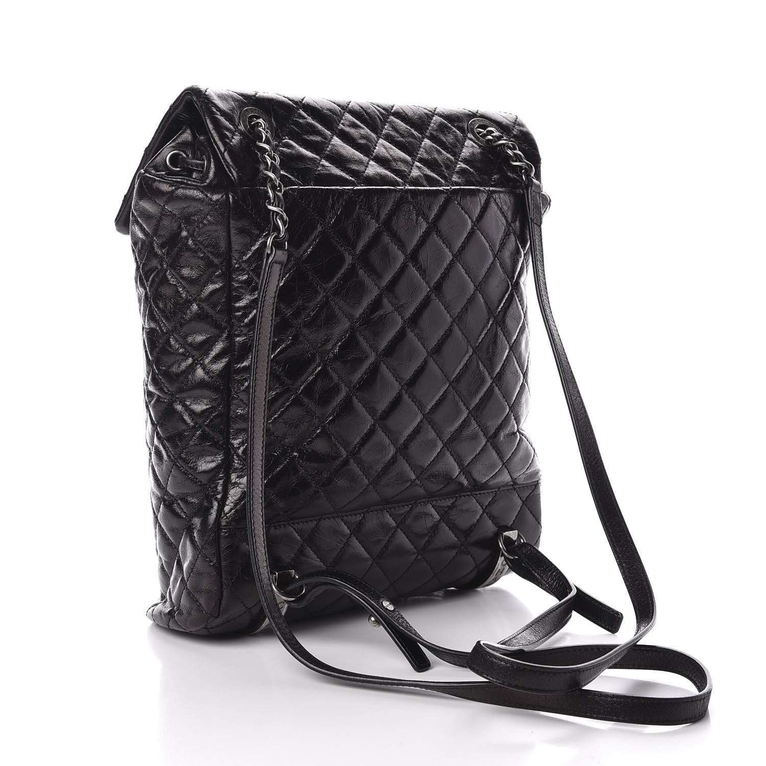 Chanel Glazed Calfskin Quilted Large Salzburg Backpack Black 2 of 9