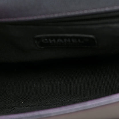 Chanel Iridescent Goatskin Quilted New Medium Boy Flap Purple 5 of 10