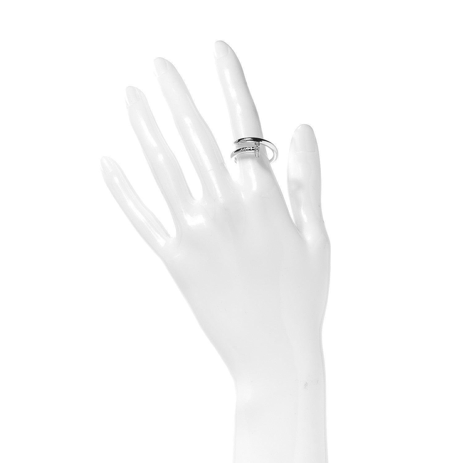 Cartier 18K White Gold Diamond Juste Un Clou Ring 53 6.25 2 of 5