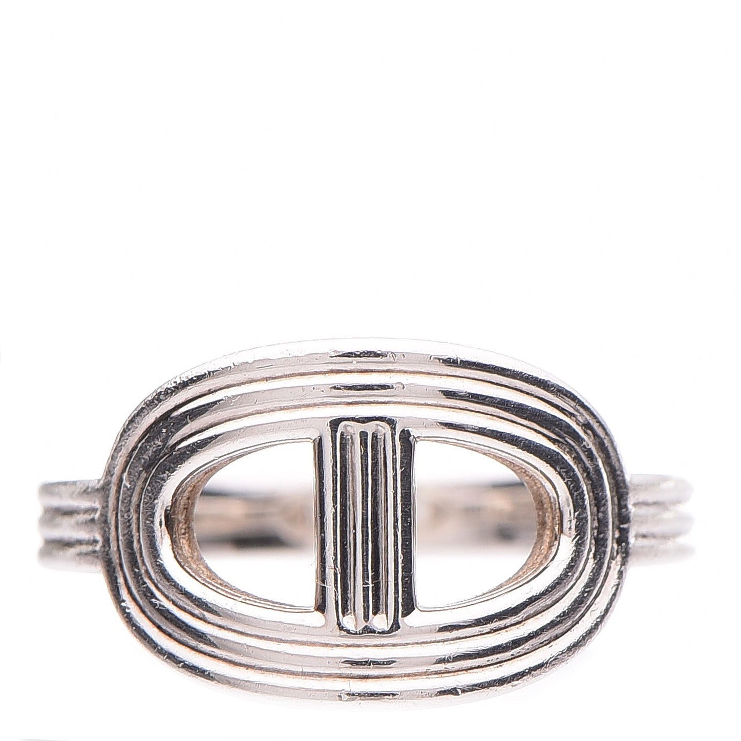 Hermes Sterling Silver Horizontal Chaine d'Ancre 24 PM Ring 49 5 1 of 5