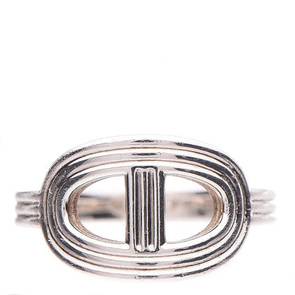 Hermes Sterling Silver Horizontal Chaine d'Ancre 24 PM Ring 49 5 1 of 5