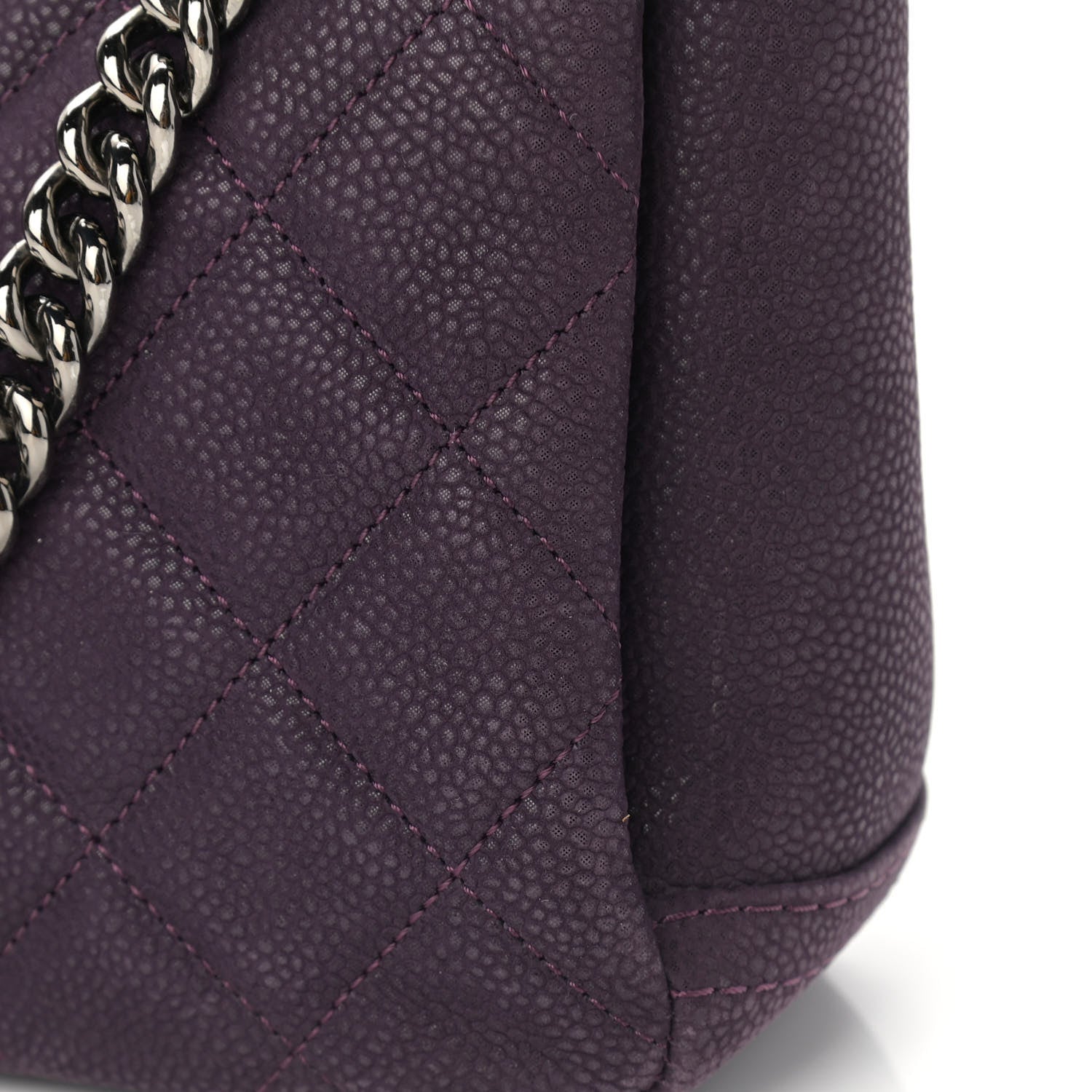 Chanel Iridescent Caviar Quilted Medium Lady Pearly Flap Plum 12 of 13