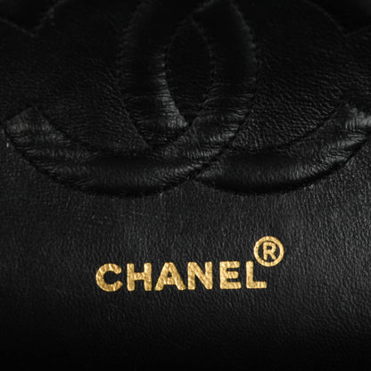 Chanel Suede Chevron Medium Double Flap Bag Black 7 of 9