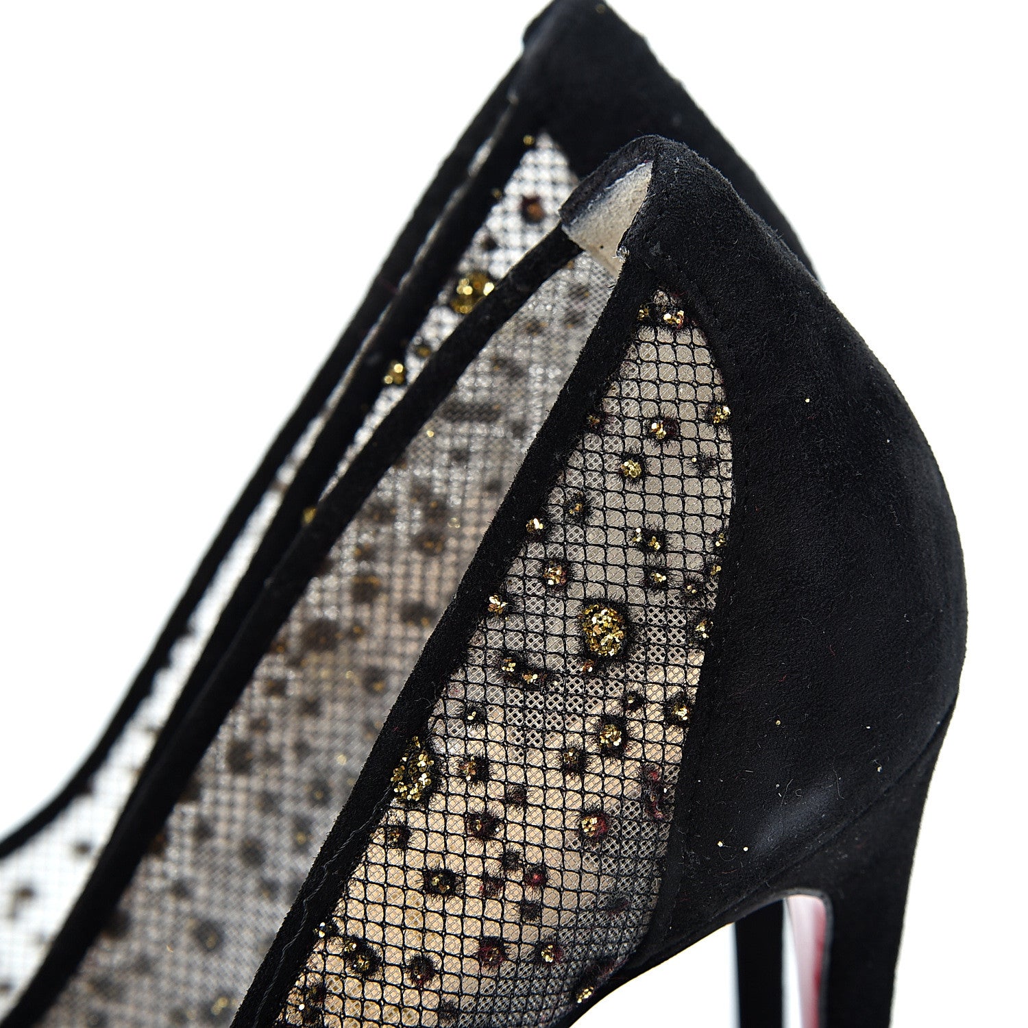 Christian Louboutin Tulle Glitter Follies Lace 100 Pumps 36 Black 9 of 11