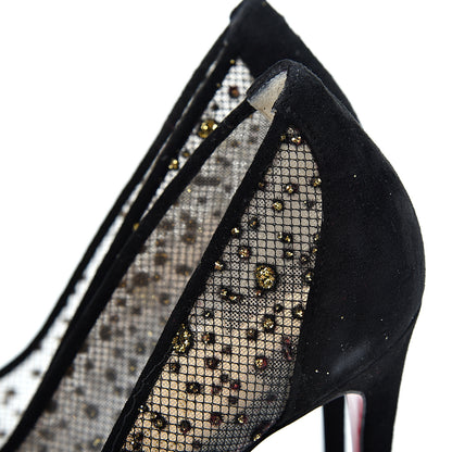 Christian Louboutin Tulle Glitter Follies Lace 100 Pumps 36 Black 9 of 11