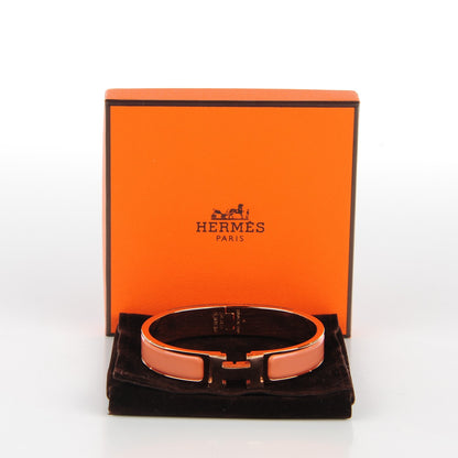 Hermes Enamel Narrow Clic Clac H Bracelet GM Rose Saumon 14 of 14