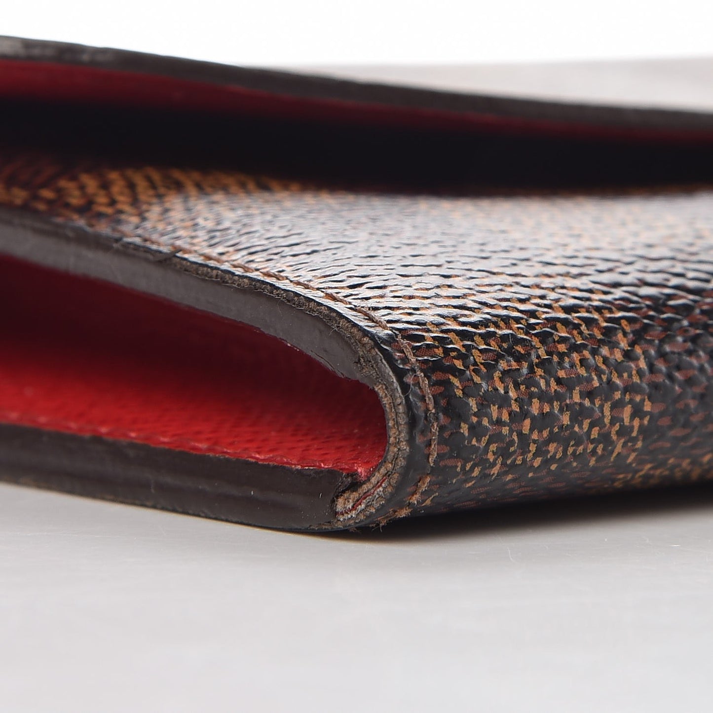 Damier Ebene Emilie Wallet Red