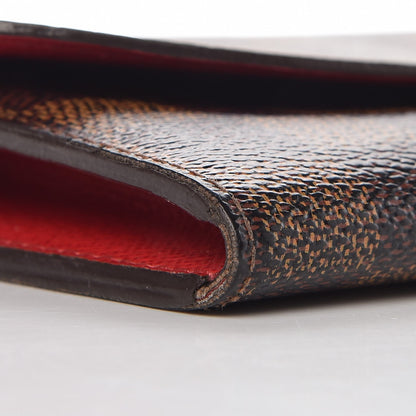 Louis Vuitton Damier Ebene Emilie Wallet Red 9 of 13