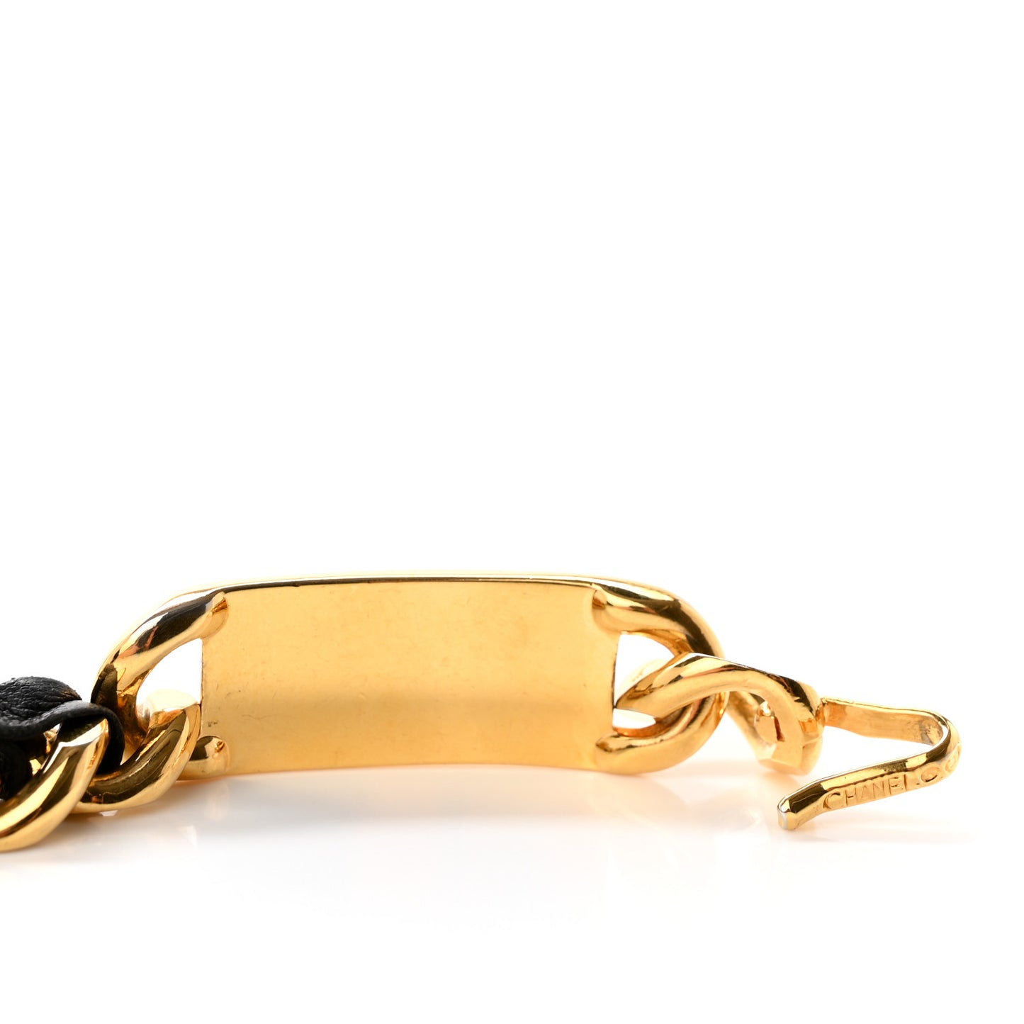 Lambskin Chain 31 Rue Cambon Medallion Belt Gold Black