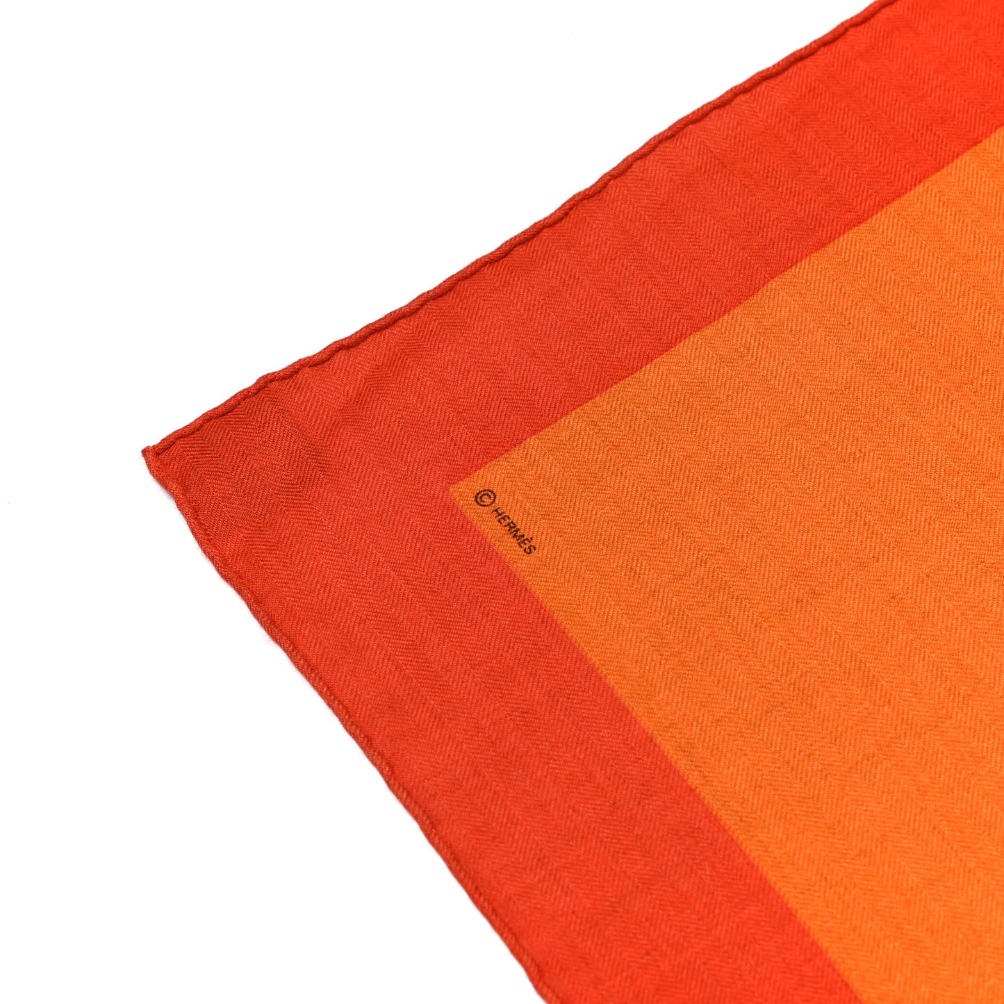 Cashmere Silk Chevaux Au Pre Shawl 140 Naturel Orange Potiron