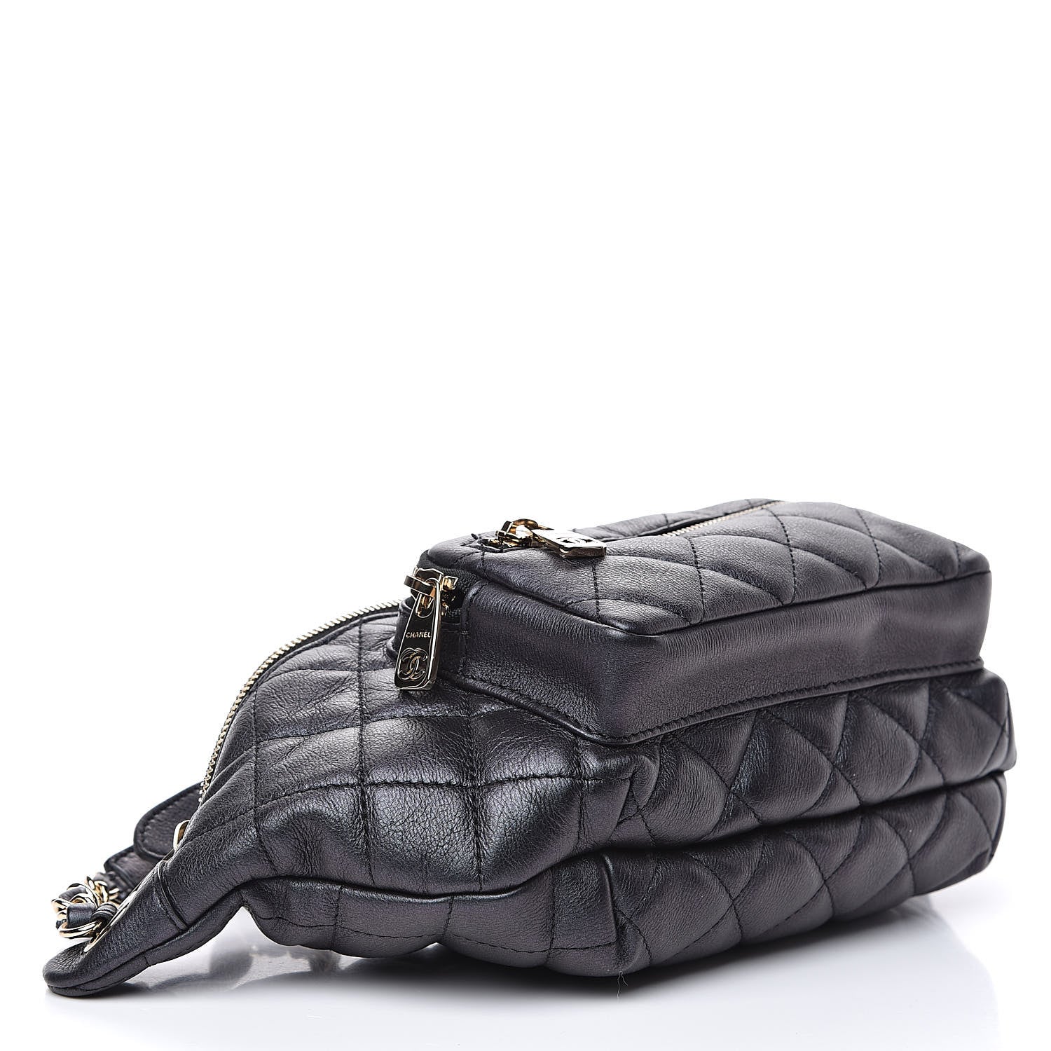 Chanel Iridescent Calfskin Quilted All About Waist Belt Bag Black 4 of 9