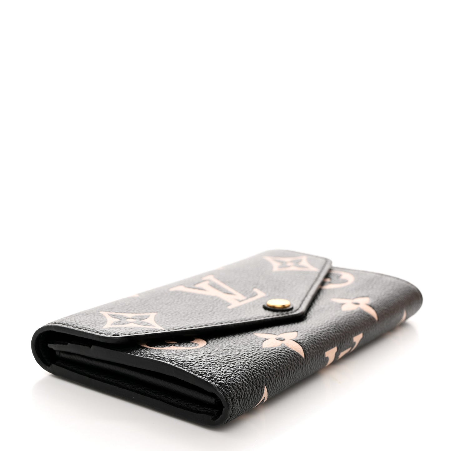 LOUIS VUITTON Monogram Empreinte Giant Sarah Wallet Black Beige