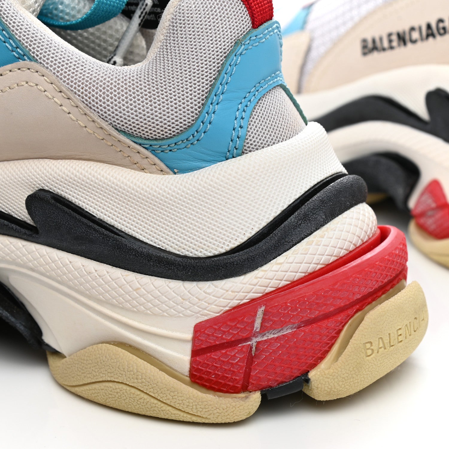 Balenciaga Fabric Mesh Womens Triple S Sneakers 36 White Blue Pink 17 of 26