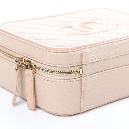 Chanel Caviar Quilted Medium CC Filigree Vanity Case Beige 8 of 10